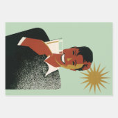 ヴィンテージアールデコマン、夏の冷たい飲み物 ラッピングペーパーシート (正面)