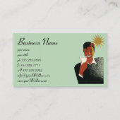 ヴィンテージアールデコマン、夏の冷たい飲み物 名刺 (正面)