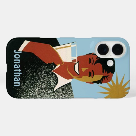 ヴィンテージアールデコマン、夏の冷たい飲み物 Case-Mate iPhoneケース (裏面 (横))