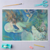 ヴィンテージアールデコマーメイドホールディングパールデコパージュ 薄葉紙 (クラフト)