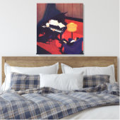 ヴィンテージアールデコミュージックラウンジピアノプレーヤーピアニスト キャンバスプリント (インサイチュ (寝室))