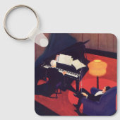 ヴィンテージアールデコミュージックラウンジピアノプレーヤーピアニスト キーホルダー (正面)