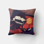 ヴィンテージアールデコミュージックラウンジピアノプレーヤーピアニスト クッション (裏面)