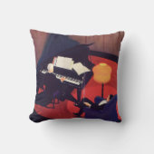 ヴィンテージアールデコミュージックラウンジピアノプレーヤーピアニスト クッション (正面)