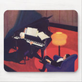 ヴィンテージアールデコミュージックラウンジピアノプレーヤーピアニスト マウスパッド (正面)