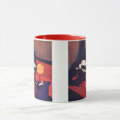 ヴィンテージアールデコミュージックラウンジピアノプレーヤーピアニスト マグカップ (中央)