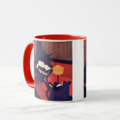 ヴィンテージアールデコミュージックラウンジピアノプレーヤーピアニスト マグカップ (正面左)