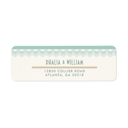 ヴィンテージアールデコミントおよび金ゴールド差出人住所 ラベル (正面)