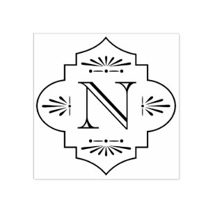 ヴィンテージアールデコモノグラムイニシャル ラバースタンプ