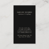 ヴィンテージアールデコモノグラムグレー/黒(縦) 名刺 (裏面)