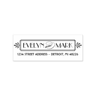 ヴィンテージアールデコモノグラム差出人住所 ラバースタンプ