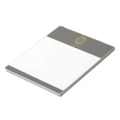 ヴィンテージアールデコモノグラム金ゴールド/グレー ノートパッド (回転)