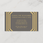 ヴィンテージアールデコモノグラム金ゴールド/グレー 名刺 (裏面)