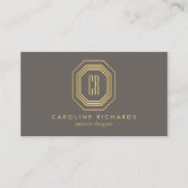 ヴィンテージアールデコモノグラム金ゴールド/グレー 名刺 (正面)