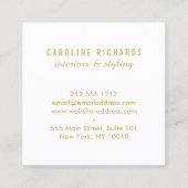 ヴィンテージアールデコモノグラム金ゴールド/白 スクエア名刺 (裏面)