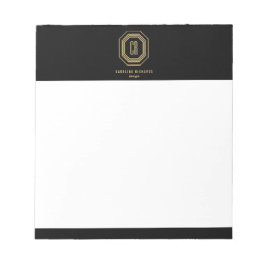 ヴィンテージアールデコモノグラム金ゴールド/黒 ノートパッド