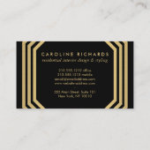 ヴィンテージアールデコモノグラム金ゴールド/黒 名刺 (裏面)