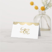 ヴィンテージアールデコユニーク金ゴールド結婚式 プレイスカード (裏面)