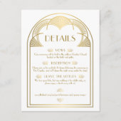 ヴィンテージアールデコユニーク金ゴールド結婚Archの詳細 エンクロージャーカード (正面)