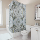 ヴィンテージアールデコラインエレガントストンシルブリグレイ シャワーカーテン (インサイチュ)