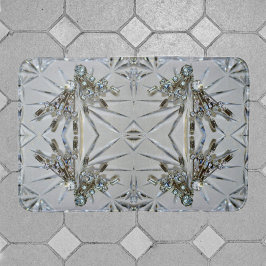 ヴィンテージアールデコラインエレガントストーンシルバーグレイ バスマット