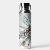 ヴィンテージアールデコラインストーンズグラマエレガントラス ウォーターボトル (正面)