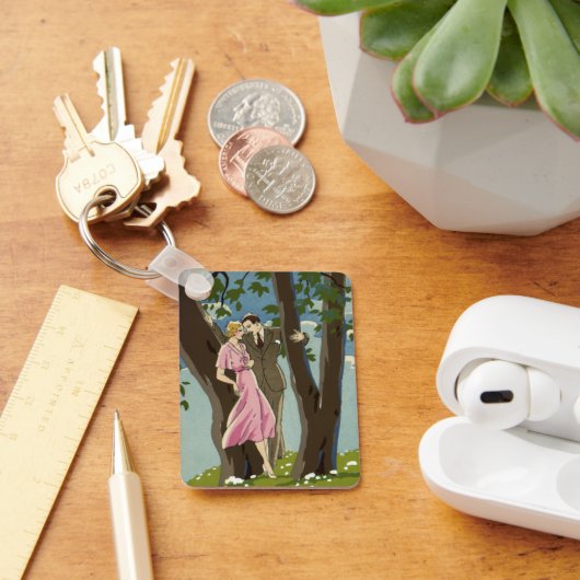 ヴィンテージアールデコラブアンドロマンス新婚カップル キーホルダー (デスク)