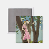 ヴィンテージアールデコラブアンドロマンス新婚カップル マグネット (正面/裏面)