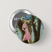 ヴィンテージアールデコラブアンドロマンス新婚カップル 缶バッジ (正面&裏面)