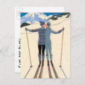 ヴィンテージアールデコラブキススキー日程保存！ 案内ポストカード (正面/裏面)