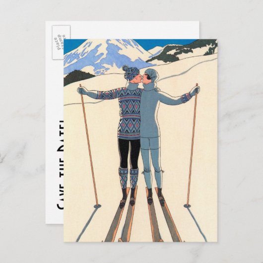 ヴィンテージアールデコラブキススキー日程保存！ 案内ポストカード (正面/裏面)