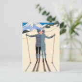 ヴィンテージアールデコラブキススキー日程保存！ 案内ポストカード (スタンド正面)