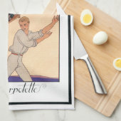 ヴィンテージアールデコラブザスウィングバイジョージバービア キッチンタオル (四つ折り)