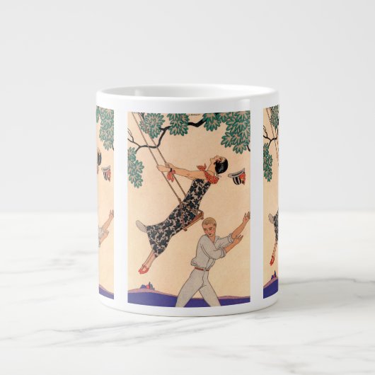 ヴィンテージアールデコラブザスウィングバイジョージバービア ジャンボコーヒーマグカップ (正面)