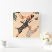 ヴィンテージアールデコラブザスウィングバイジョージバービア スクエア壁時計 (ホーム)