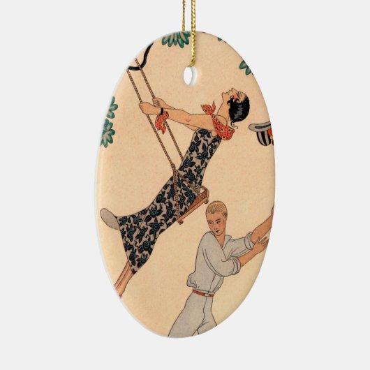 ヴィンテージアールデコラブザスウィングバイジョージバービア セラミックオーナメント (右)