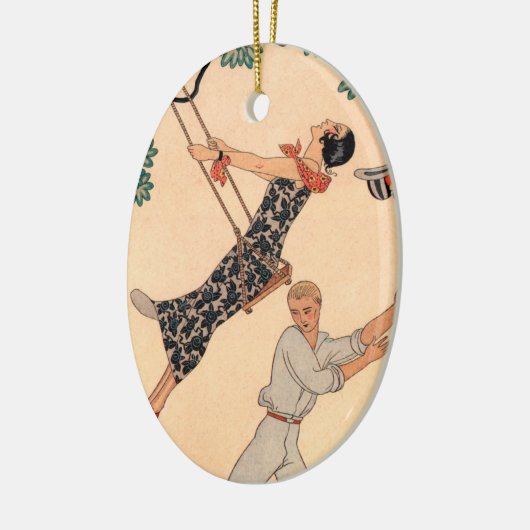 ヴィンテージアールデコラブザスウィングバイジョージバービア セラミックオーナメント (左)