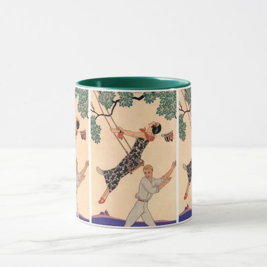 ヴィンテージアールデコラブザスウィングバイジョージバービア マグカップ (中央)