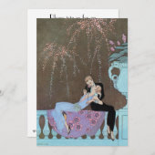 ヴィンテージアールデコラブFireworks婚約パーティ 招待状 (正面/裏面)