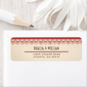 ヴィンテージアールデコレッドパーチメント差出人住所 ラベル (インサイチュ)