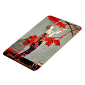 ヴィンテージアールデコレッドフラワーマグネット マグネット (左側)