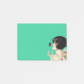 ヴィンテージアールデコレディバタフライかわいらしフラワー ポストイット (正面)