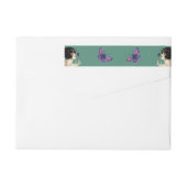 ヴィンテージアールデコレディバタフライかわいらしフラワー ラップアラウンドラベル (裏面)