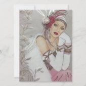 ヴィンテージアールデコレディークリスマスホリデーカード シーズンカード (正面)