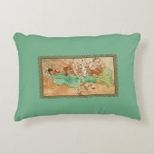 ヴィンテージアールデコレディーグリーンゴールデンツリー アクセントクッション (正面)