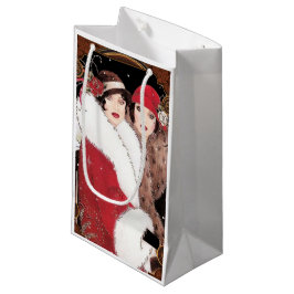 ヴィンテージアールデコレディースクリスマスホリデー スモールペーパーバッグ