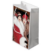 ヴィンテージアールデコレディースクリスマスホリデー スモールペーパーバッグ (裏面アングル)