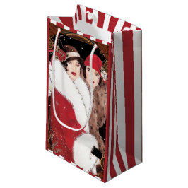 ヴィンテージアールデコレディースクリスマスホリデー スモールペーパーバッグ