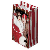 ヴィンテージアールデコレディースクリスマスホリデー スモールペーパーバッグ (裏面アングル)