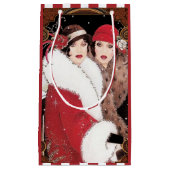 ヴィンテージアールデコレディースクリスマスホリデー スモールペーパーバッグ (正面)